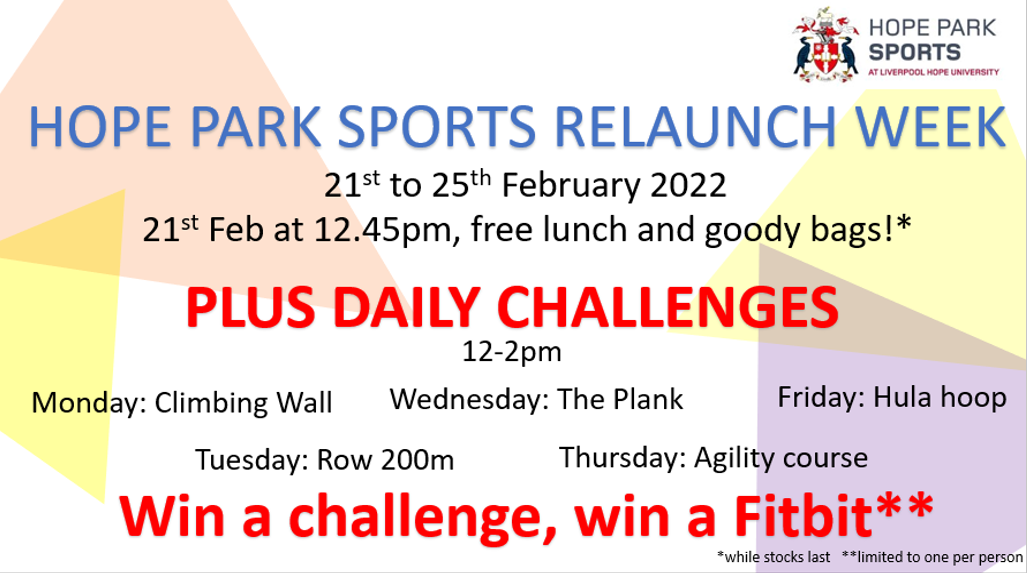 hope park sport relaunch timetable graphic